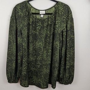 Ava & Viv Plus Size Floral Print Long Sleeve Knit